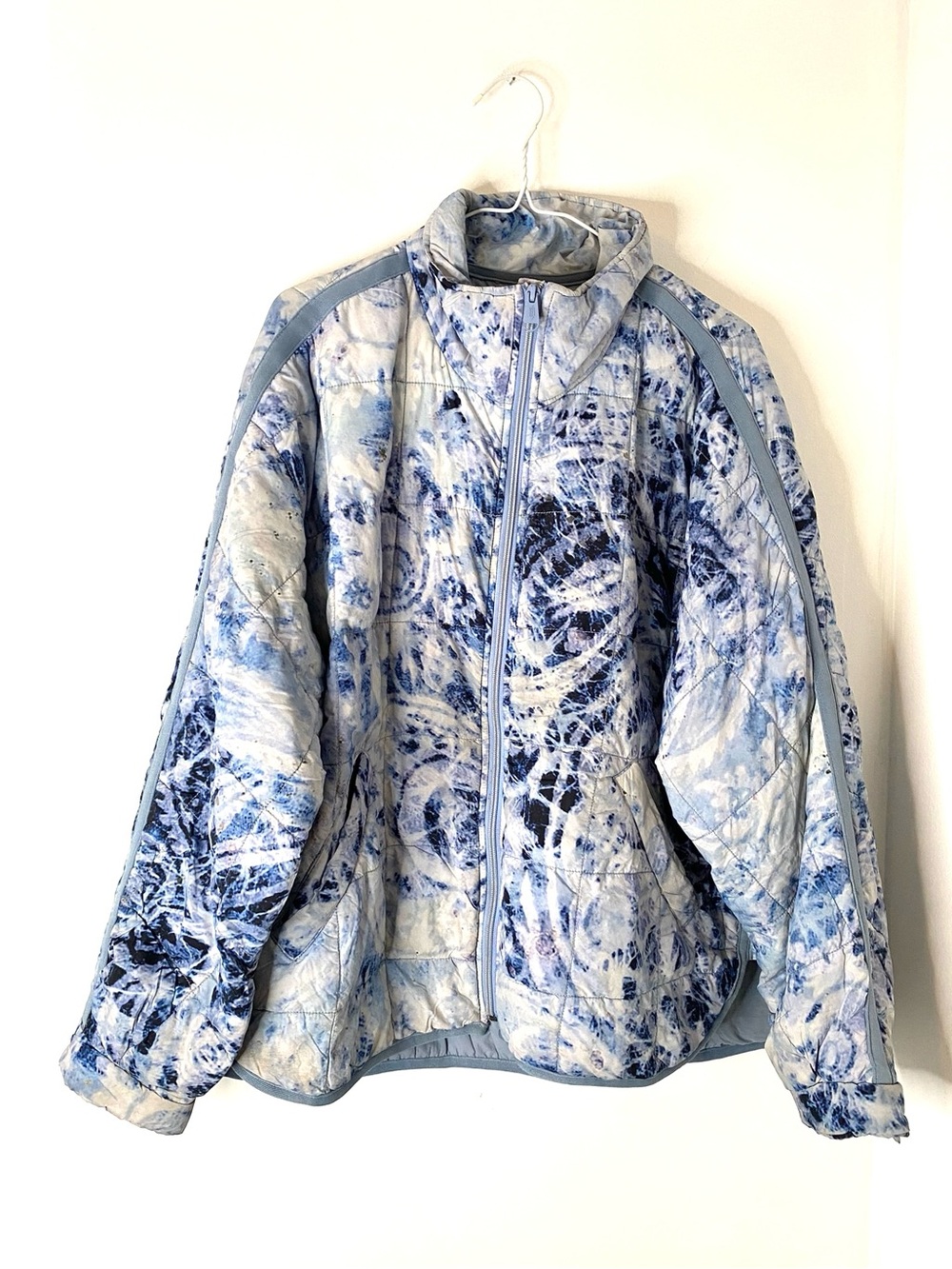 FP Movement by Free People Blue Abstract Quilted Puffer Jacket